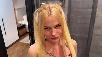 Stepbrother Blows & Cums on Blonde’s Big Tits