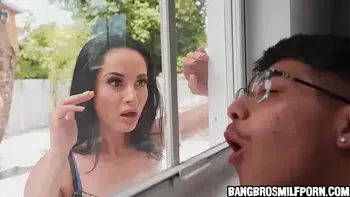 She caught her stepson jerking off while watching her play with her pussy