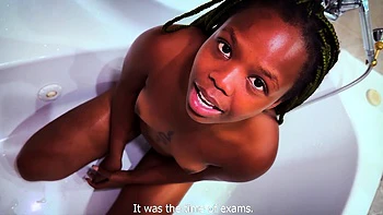 Petite Ebony Teen Gets Rough Facial Fuck