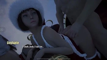 Stepmom's Christmas Blowjob with Big Natural Tits & Heart Issues