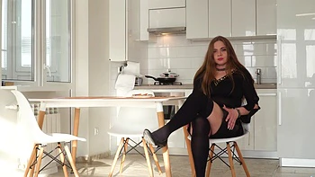 Mature Russian long-haired bbw fucks passionately with lover