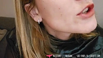 French Domina Spanks & CBTs Submissive Slave