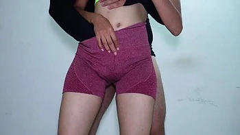 Hot Brunette Latina Gets Hardcore Standing Doggystyle & Creampie