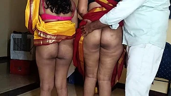 Homemade Indian Wife Threesome with Tamil Maid & Teacher in 4K