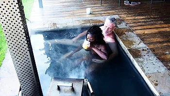 Petite Ebony Hotwife Fucked Doggystyle at Dawn