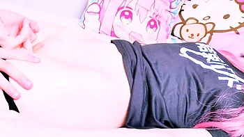 The cutie's tight pussy trembles from the penetration of