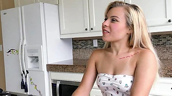 Tiny Step-Daughter Skylar Fucks First Time Alone