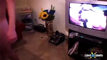 Brunette MILF Double DP & Big Cumshot - Italian Teen Fuck