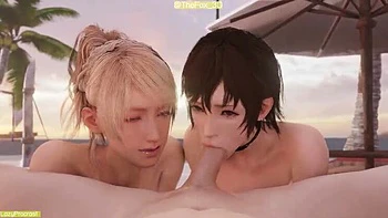 Final Fantasy XV hentai 3D - Gangbang anal com seis garotas remix