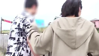 Japanese Threesome with Two Asian Babes in See-Through Beach House