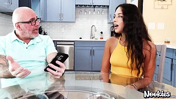 Latina milf fucked doggy by step-dad