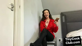 Classy Babe Teases BDSM with Strap-On & Small Cocks