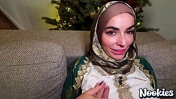 Hijab MILF Venus Valencia Big Tits POV Blowjob & Doggy Fuck