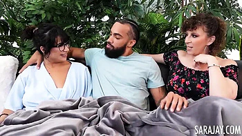 Sara Jay’s Big Tits Threesome with BBC and Roommate Kitty