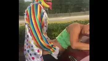 Gibby The Clown fucks Jasamine Banks outside in broad daylight
