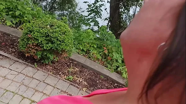 Homemade amature outdoors. Rad Brad Milf gets pussy fucked and throats cock part 1