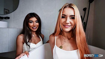 Bald Pussy Gets Fingering and Blowjob in Kitchen