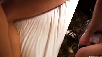 Big-titted blonde Madison jumps on thick cock