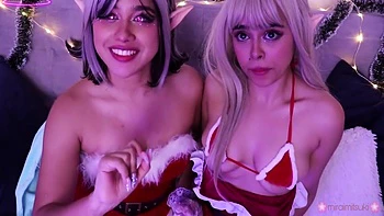 Envie de baiser d'une vierge à Noël