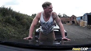 Fake cops fuck curvy ebony MILF with huge tits