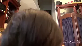 AuntJudys - Your Mature Full-Bush Step-Aunt Joana gives you a Taboo Massage & Handjob