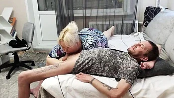 MILF stepmom deepthroats and swallows cum
