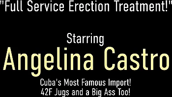 Angelina Castro sucking big cock with her huge tits