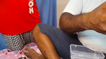 Indian Food Delivery Girl Gives Handjob Then Gets Fucked