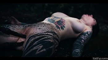 Tattooed Babe Gets Creampied & DP in Haunted Forest