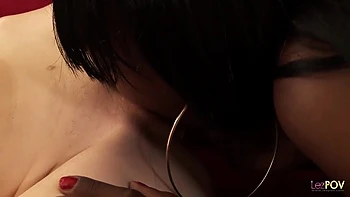 Interracial Lesbo Pussy Eating By The Pool