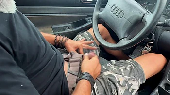 Blonde Milf Gives Accidental Car Blowjob, I Cum Hard