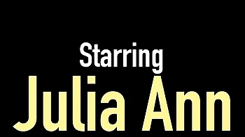 Julia Ann's huge fake tits fucked with dirty talk and ass