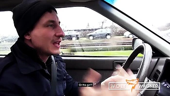 Eva Adams and Eva Kay fuck threesome outside