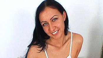 Brunette Karmen sucks big cock with passion