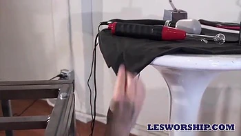 Fetish Lesbian Slave Freed for Pussy Licking