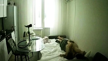 Hidden Cam Catches Amateur French Brunette Threesome