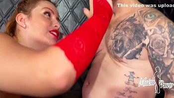 Tattooed Redhead Milf Fucked In Latex