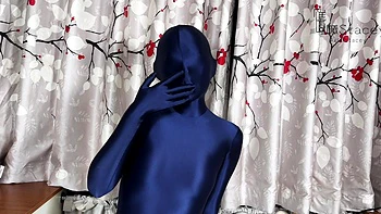Amateur Latex Strip and Solo Masturbation