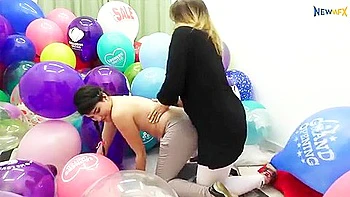 Busty Milf Lesbians Play With Gassy Balloons