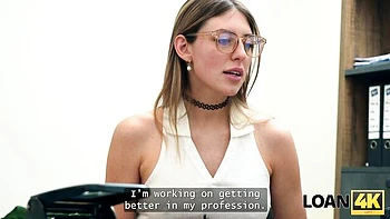 Loan4k's Shaved Blonde Seduced and Fucked Hard