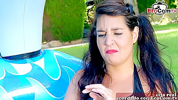 Chubby Spanish Teen Gets Anal Fuck Outdoors