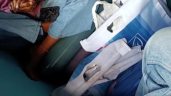 Hidden cam shows Asian feet soles close-up on train