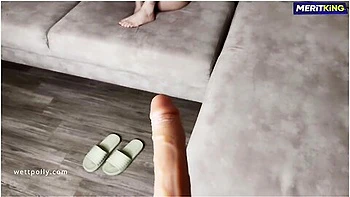 Caught My Big-Boobs Stepsis Masturbating, She Got Mad!