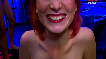 German Teen Slut Fucked Hard in Hot Group Sex