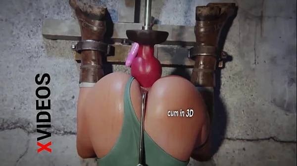 Sex machine fucked hard this 3D girl in her ass