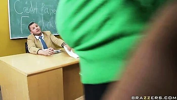 Busty Heather Summers fucked hard cowgirl in class