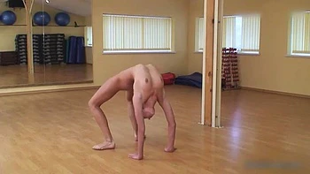 Skinny Gymnast Flashing Small Tits Nude