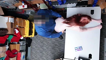 Krystal's luscious locks conceal a hidden pleasure in Marcus' office