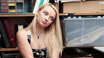 Blond bombshell Carmen gives a steamy BJ in this sizzling office affair