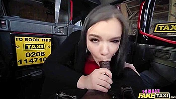 Bosomed Female Taxi Driver Sucks Bbc Before Fucking